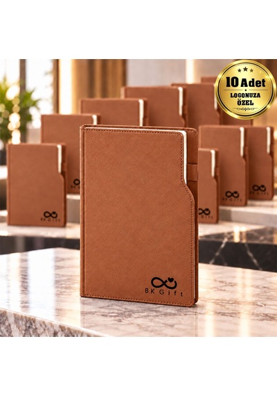 Logonuza Özel 10 Adet 374 Termo Deri Ajanda 2027 - Günlük Kurumsal Ajanda 17x24 Cm Taba