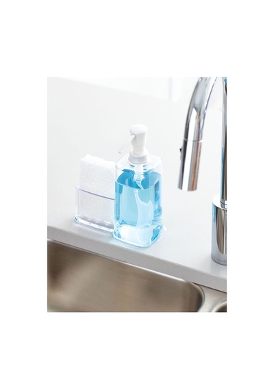 Buççin Online Mağaza Süngerlikli Beyaz Sıvı Sabunluk 15x7x20cm 470ml Akrilik Çok Renkli