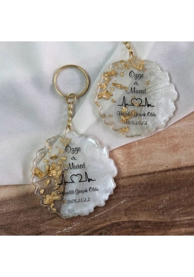 Epoksi Silikon Kalıp Tırtıklı Geode Anahtarlık Kalıp 4.8 Cm 50 Li Şeffaf