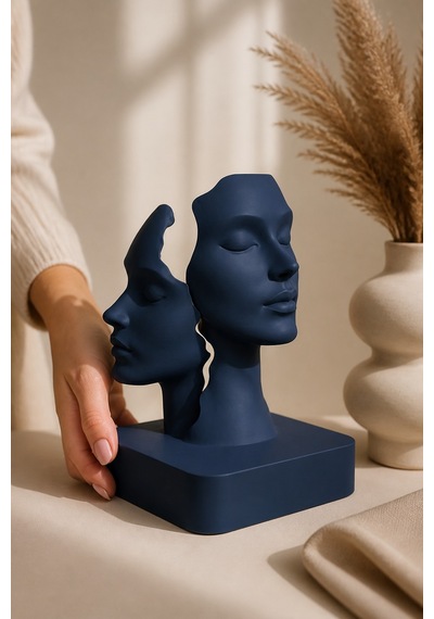 İkiliğin Yüzleri Figürlü Minimalist Dekoratif Biblo 73047673