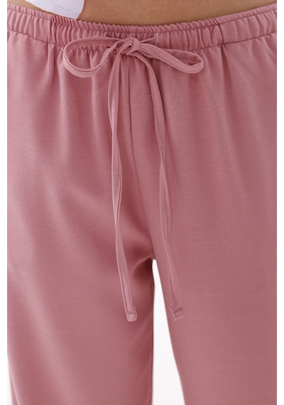 Genius Store Kadın Pantolon Geniş Paça Pamuklu Viskon Cepli Pantolon Beli Lastikli Genişpaça-pantolon Pembe