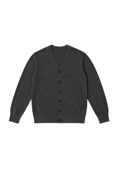 Battalmoda Erkek Büyük Beden Antrasit Cepli Düğmeli Triko Hırka 3xl-4xl-5xl-6xl