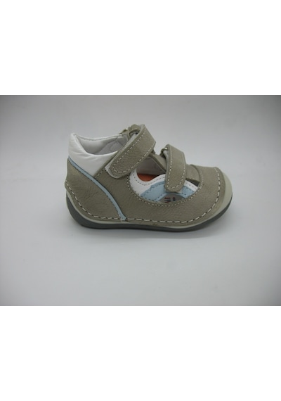 Angelokids Perlina 01102 Doğal Deri Ortopedik Ilk Adım Ayakkabısı 18-21 (422287985) Beyaz - Gri