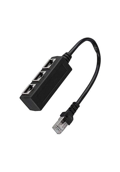Rj45 Ethernet Splitter Adaptör 1 Erkek 3 Dişi Lan Çoklayıcı İnternet Paylaştırıcı Cat5 Cat6 Ağ Çoğaltıcı Router Modem Pc Laptop Network Bağlantı Çevirici Zr1225