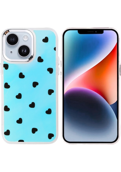 Zore Apple Uyumlu iPhone 13 Kılıf Airbag Tasarımlı Msra Hadra Kapak - Kalp Kalp
