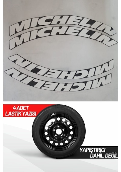 Michelin Motosiklet Ve Otomobil Araç 3d Oto Lastik Yazısı Sticker Arma 4 Adet