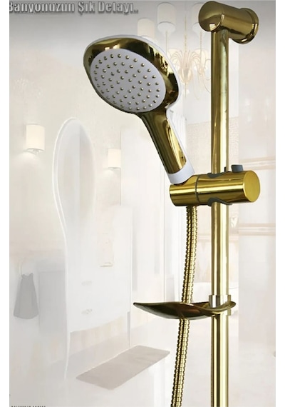 Sürgülü Duş Seti Gold Krom