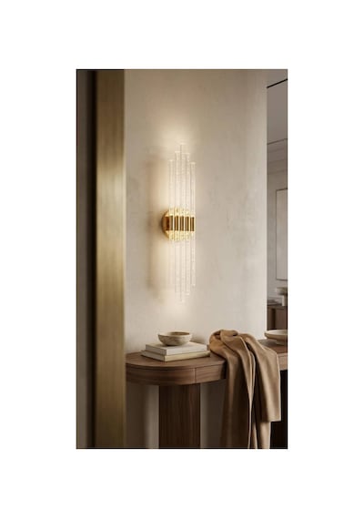 Bhbackhome Aura Medium 39 Cm Modern Tasarım Led Aplik - Duvar Lambası - Gold - Beyaz Led Gold Beyaz Led