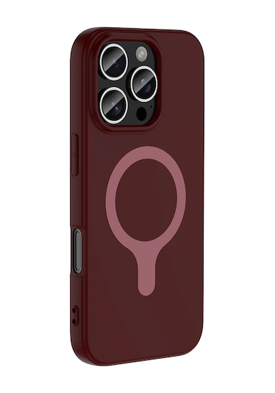 Maks Technology iPhone Uyumlu 16 Pro Max Kılıf M-safe Şarj Özellikli Mkst Aris Silikon Kapak - Mürdüm