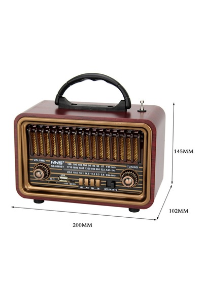 Taşınabilir Nostaljik Radyo Hoparlör Ns-8069bt Bluetooth Speaker Usb+tf Card+aux