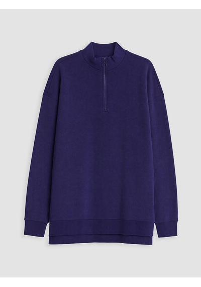 LC Waikiki Lc Waıkıkı Lacivert Dik Yaka Kadın Sweatshirt Tunik