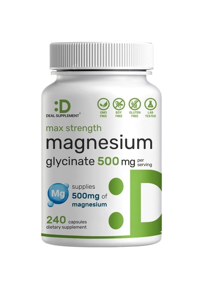 Deal Supplement Max Strength Magnesium Magnezyum Glycinate 500mg