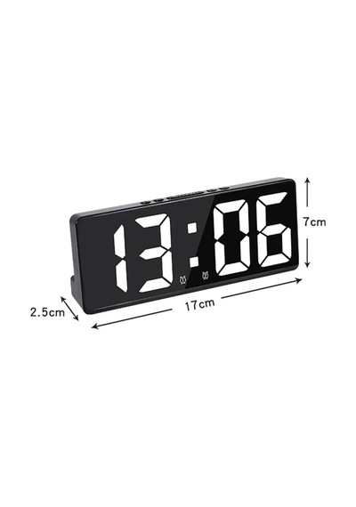 Masa Saati Derece Alarm Takvim Pil Dahil Değildir +şarjlı Led Işıklı Dijital Siyah Diğer