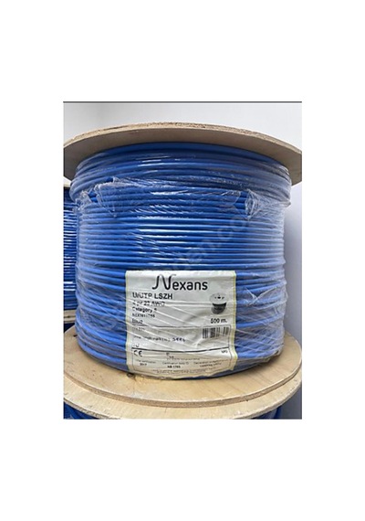 Nexans Nex1611tb5, Mavi, Cat6, 500m, 23awg 0,58mm , Utp, %100 Bakır, Lszh Halogen Free, Makara, Kablo Tek Renk