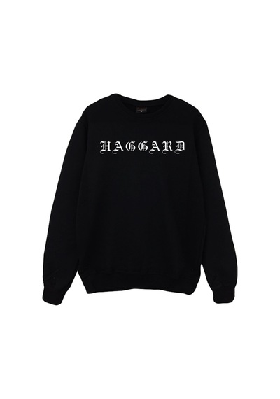 Haggard Baskılı Unisex %100 Pamuk Siyah Bisiklet Yaka Sweatshirt Siyah
