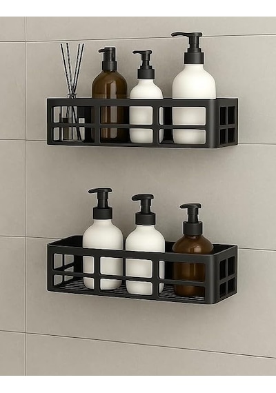 2 Adet Yapışkanlı Banyo Organizer Duş Rafı Delmeden Montaj, Su Geçirmez Banyo Ve Mutfak Duvar Organizeri,suya Diğer