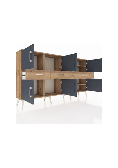 Arges Konsol 5 Raflı 3 Çekmeceli 8 Kapaklı 176x30x99 Çam-antrasit/çam Antrasıt/atlas Çam - Atlas Çam Arges Konsol 5 Raflı 3 Çekmeceli 8 Kapaklı 176x30x99 Çam-antrasit/çam Antrasıt/atlas Çam - Atlas Çam
