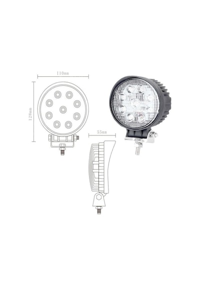 Led Yuvarlak Çalışma Lambası 9 Ledli