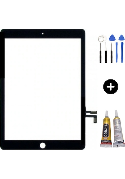 Apple Uyumlu iPad 5.nesil A1822-a1823 Servis Dokunmatik Siyah + Montaj Seti