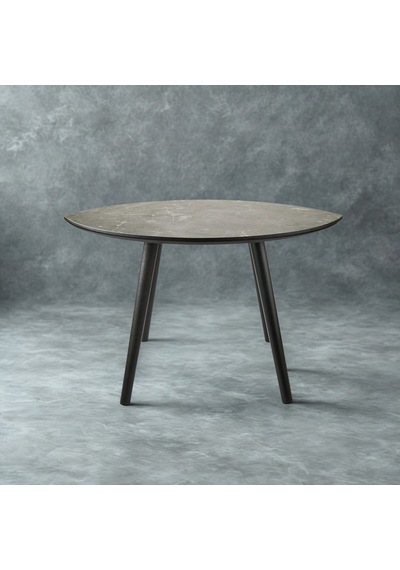 Mermer Desenli Oval Model Sehpa Siyah 70x47x42 Cm Atlantik Çam
