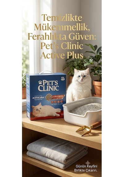 Pets Clinic Aktif Karbonlu Tozsuz Kutulu Bentonit Kedi Kumu 2x10 Lt 293-40000.02
