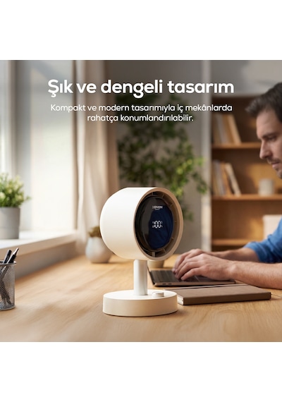 Xenon Smart Taşınabilir Masaüstü Fanı 100 Kademe, Otomatik Salınım, Dijital Ekran, 2000mah, Usb-c X6114