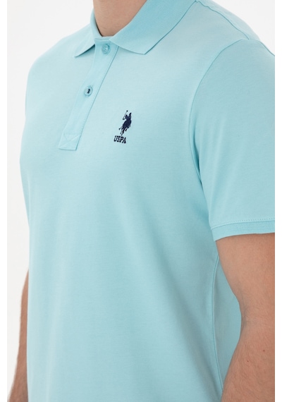 U.S. Polo Assn. Erkek Slim Fit Polo Yaka Aqua Basic Tişört 50298011-VR007