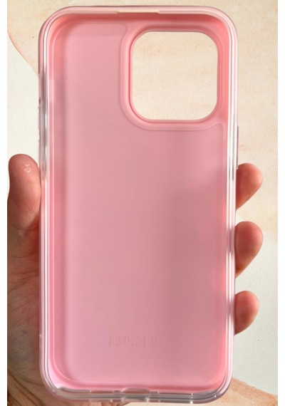 İphone 14 Pro Max Uyumlu İnci Işıltısı Fiyonk Taşlı Pembe Silikon Telefon Kılıfı