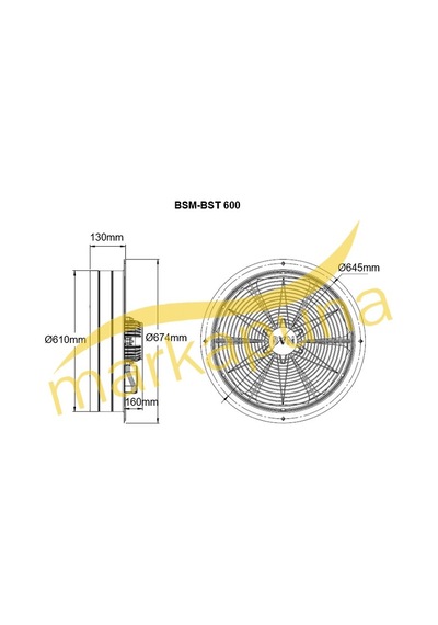 Bvn Bahçıvan Bsm 600 Monofaze 60 Cm 8000 M³/H Sanayi Aspiratörü