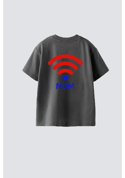 Monila Unisex Çocuk Pamuklu Bisiklet Yaka T-shirt Kırmızı - Siyah