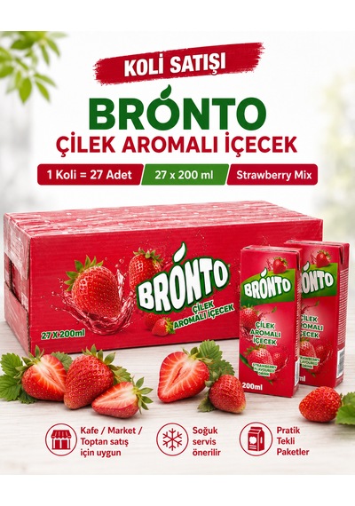 Çilek Aromalı İçecek 200 Ml X 27 Adet Koli