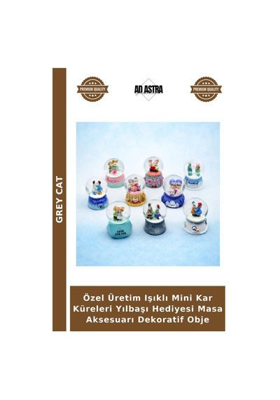 Özel Üretim Işıklı Mini Kar Küreleri Yılbaşı Hediyesi Masa Aksesuarı Dekoratif Obje
