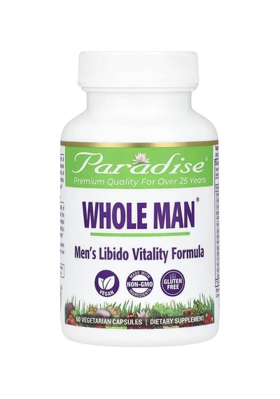 Paradise Herbs, Whole Man, Men's Libido Vitality Formula, 60 Vegetarian Capsules