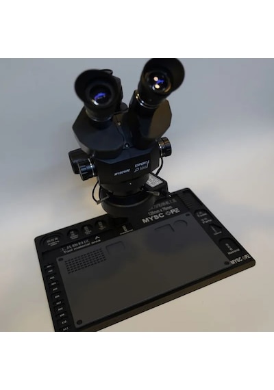 Myscope Td-7s Kamera Yuvalı Profesyonel Trioküler Siyah Kafa Tamir Mikroskobu Siyah Çalışma Tablası My-7s
