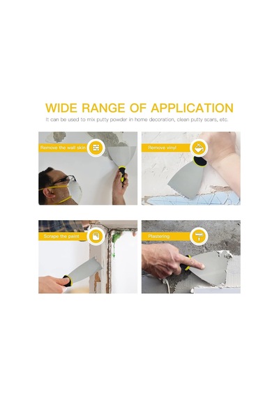Fiber Saplı Spatula 125 Mm Dayanıklı Metal Uçlu Kazıma Ve Yüzey Düzeltme Spatulası, Ergonomik Sap, Boya Sıva Macun Ve Tamir İşleri İçin