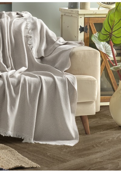 Diva Natural Keten Koltuk Örtüsü Yakmaz Pamuklu Çekyat Örtüsü Koltuk Şalı