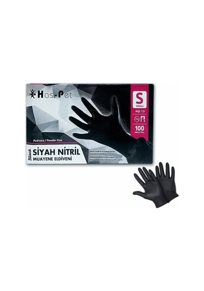 Has-Pet Pudrasız Siyah Nitril Muayene Eldiveni 100'lü x 20 Paket