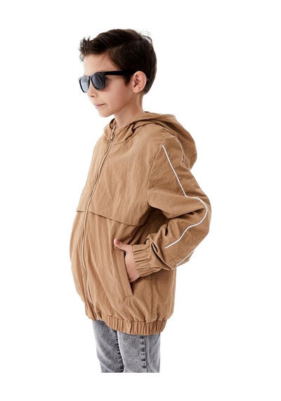 Benitto Kids Erkek Çocuk Kapüşonlu Yağmurluk 51362 Bej