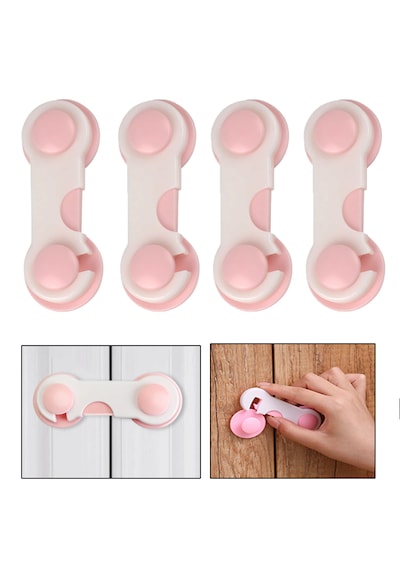 Bebek Eşya Dolap Kapı Çekmece Kilidi -al4540 4 Adet Pembe