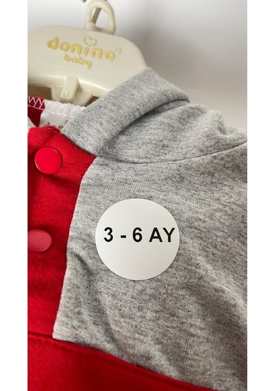 3-6 Ay Yazılı Beden Etiketi Yuvarlak Yapışkanlı 3x3 Cm 150 Adet