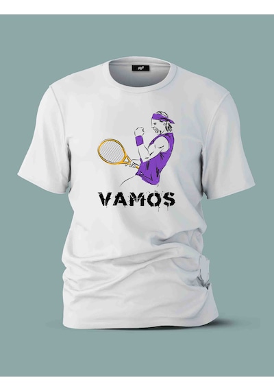 Fnbx Rafael Nadal Vamos Tennis T-shirt Beyaz