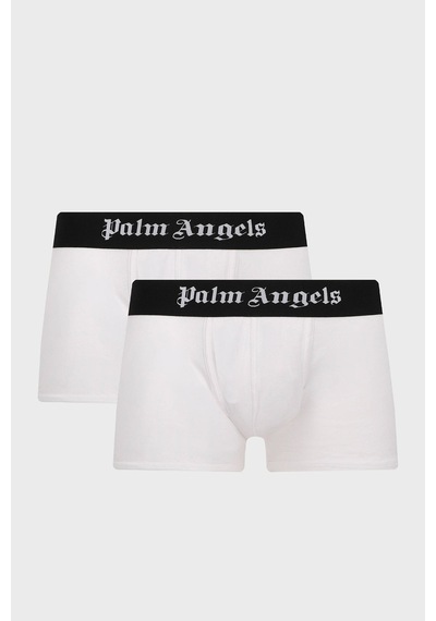 Palm Angels Logolu Pamuklu 2 Pack Boxer Erkek Boxer Pla1umbtr11bı Beyaz Palm Angels Logolu Pamuklu 2 Pack Boxer Erkek Boxer Pla1umbtr11bı Beyaz