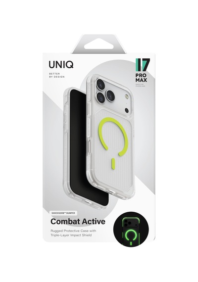 Apple Uyumlu iPhone 17 Pro Max Kılıf Combat Active Bilek Kayışı İle Kolay Taşıma Üç Katmanlı Koruyucu Kapak Yeşil