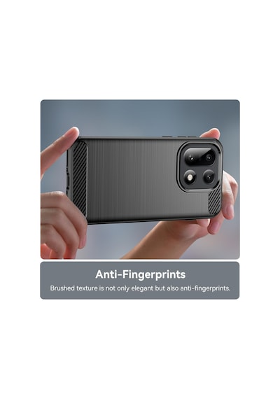 Caseonn Oneplus 15 Kılıf Karbon Fiber Desenli Koruyucu Arka Kapak Siyah