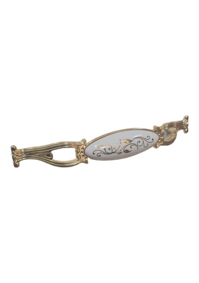 Zümre 128 Mm Metal Gold Kasa Beyaz Sarmasık Desenli / 5 Adet Sarı