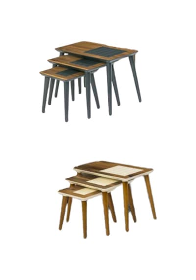 Zigon Osm Kareli Model Parlak Ceviz Gri Kayın Ince Torna Ayak Iti