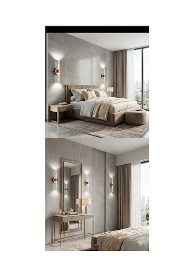 Bubbleflux Medium 40 Cm Modern Tasarım Led Aplik - Duvar Lambası - Gold - Elektrikli - Kumandalı - Beyaz Led Gold Elektrikli Kumandalı