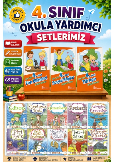 4.sınıf Çıtır Çıtır Türkçe + Fen Bilimleri + Sosyal Bilgiler + Doğu Batı Bilim Hikaye Seti