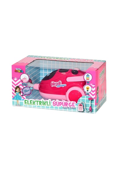 Oyuncak Elektrikli Süpürge Pembe Neşeli Süpürge Oyuncak Süpürge