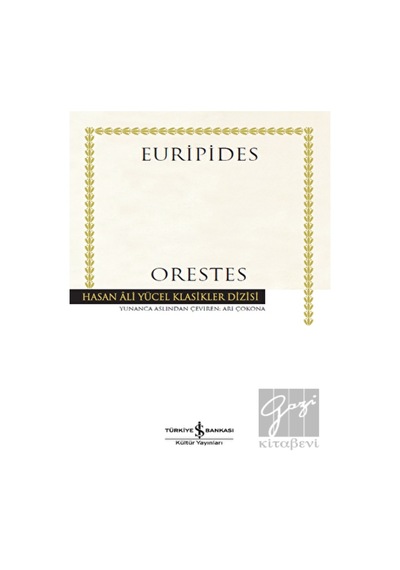 İş Bankası Kültür Yayınları - Orestes (Ciltli)